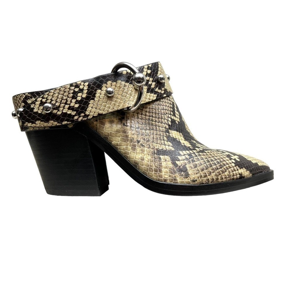 Rebecca Minkoff Mule Bootie Sallest Too Studded Snake Embossed Leather Women 7M